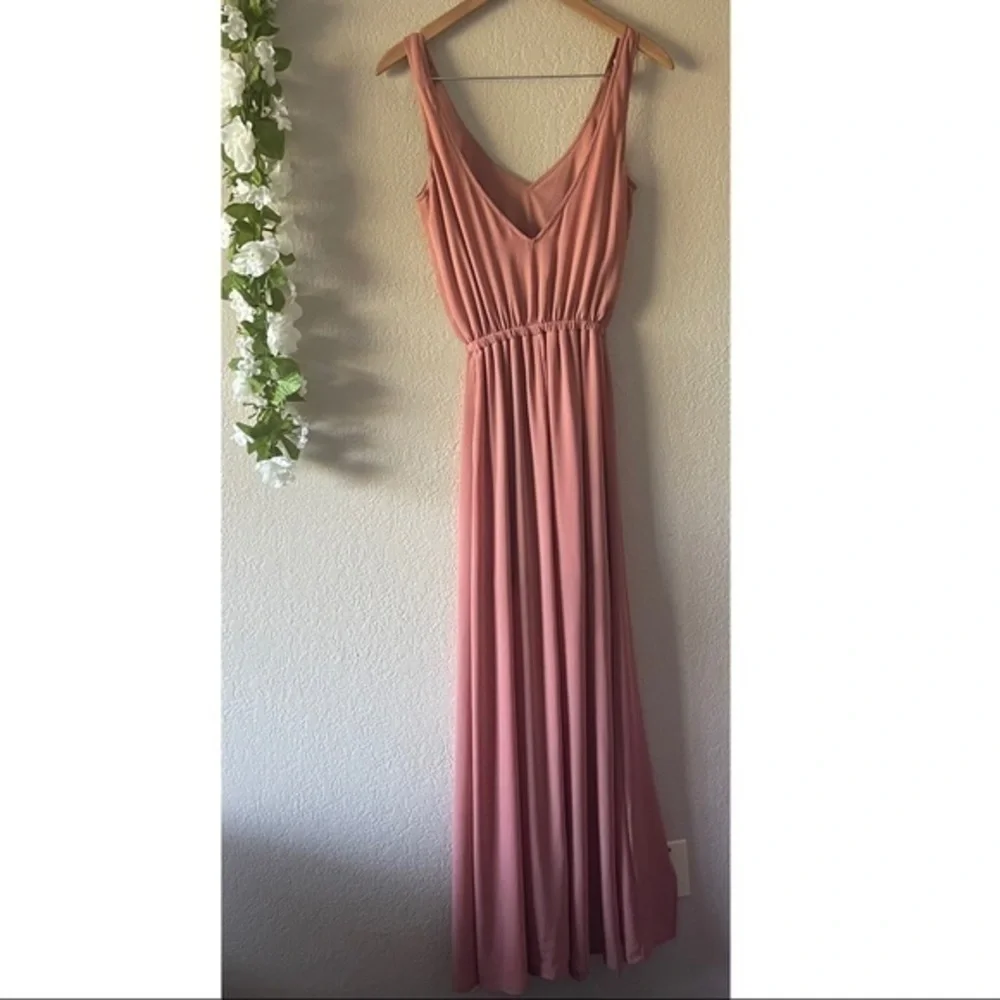 NWOT SMYMM Dark Pink Kendall Sleeveless Maxi Dress - Rustic Mauve Crisp